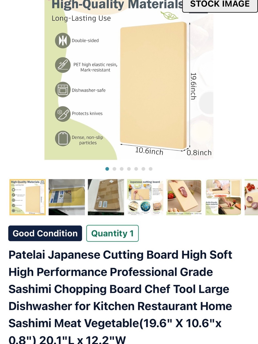 Japanese Cutting Board - Cream Sashimi Chopping Board